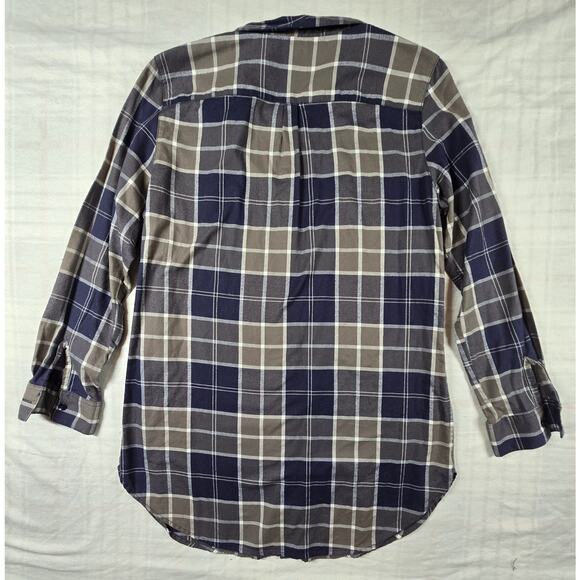 Garnet Hill Women's Organic Cotton Flannel Button Down Slim Fit Shirt Plaid 8 - Picture 2 of 8